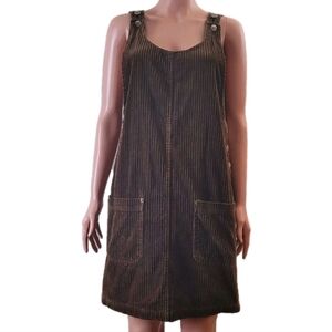 Vintag Route 66 Brown Jumper Dresd Womens M Whale Corduroy Cotton 90s Y2K Grunge